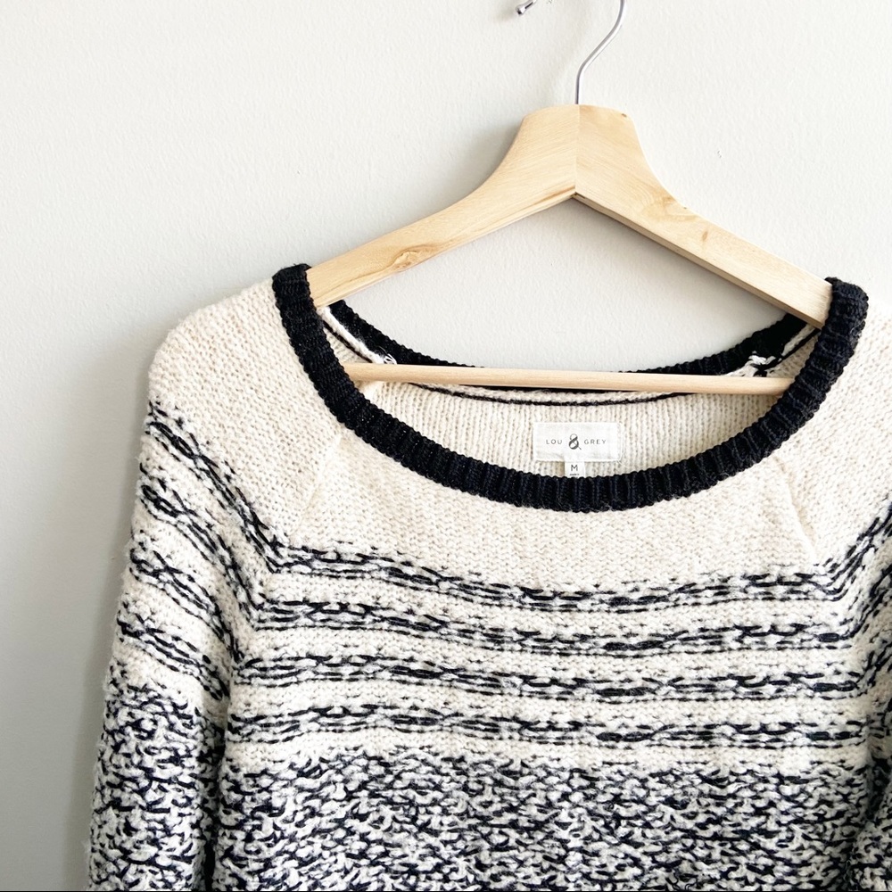 Lou & Grey Black And Cream Speckled Sweater - image 2